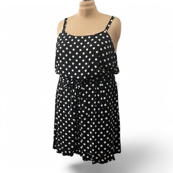 LANE BRYANT Ruffle-Hem Lined Romper With Belt, NWT! Size 22 - Picture 1 of 7